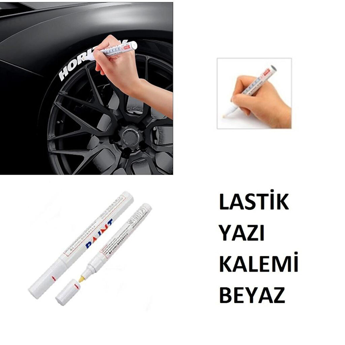 PAINT Lastik Yazma Kalemi Beyaz