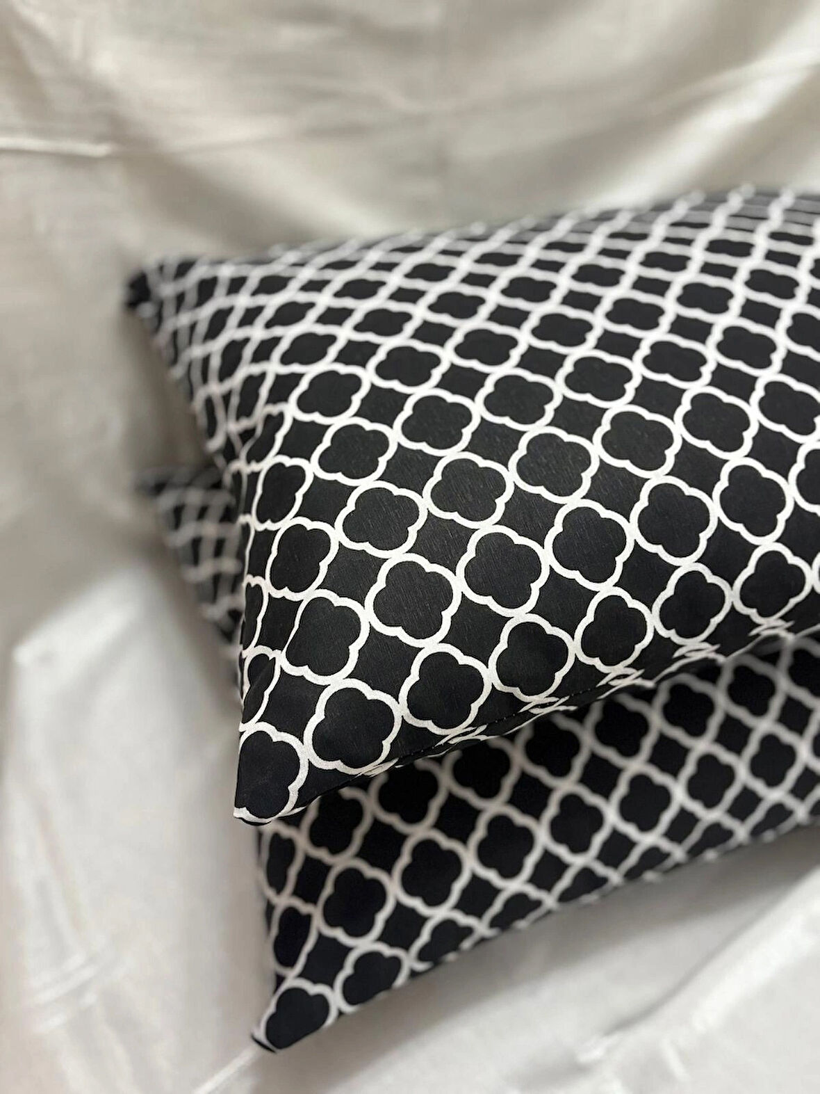 Desenli Fermuarlı | 2 Adet Yastık Kılıfı Pamuklu