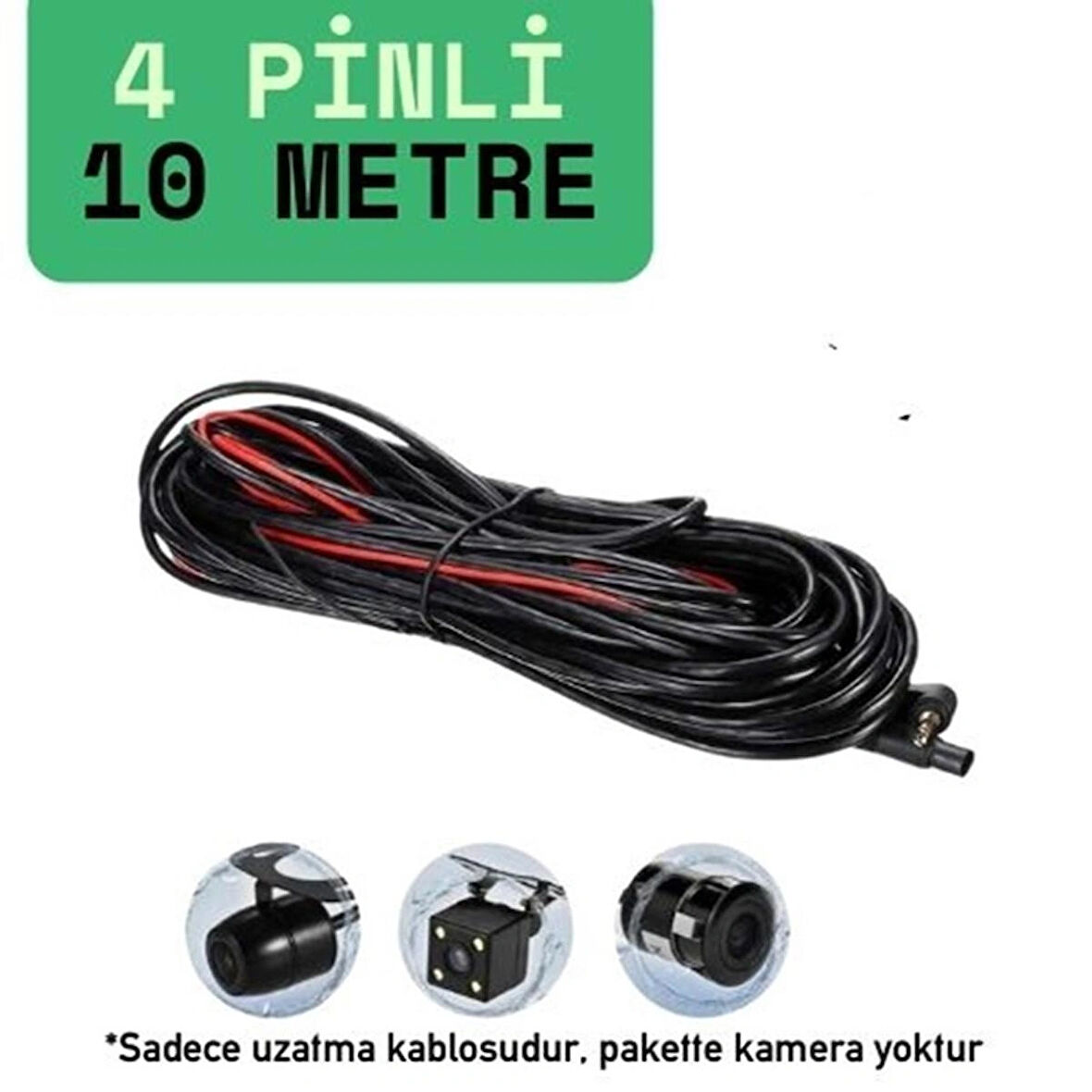 MB-500 VE TÜM 4K MODELLERİ İÇİN Araç Kamera Kablosu 4 Pin 10M 2,5 Mm 4 Boğum Araç Kamera Kablosu