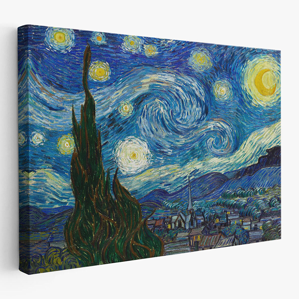 Vincent Van Gogh, Yıldızlı Gece Kanvas Tablosu-5165