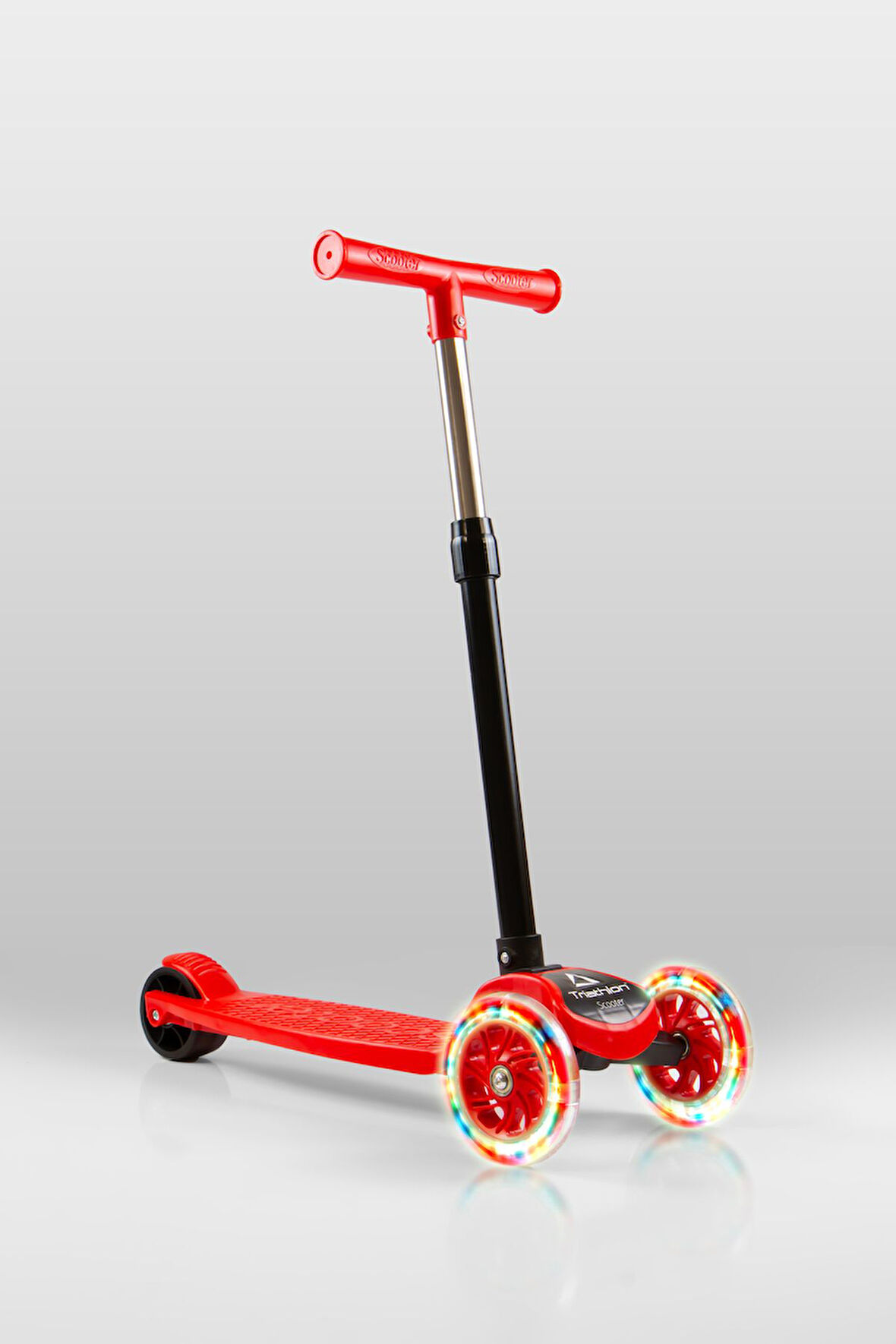 T212-K Katlanabilir Led Işıklı Scooter / 4 Kademe Ayarlanabilir Yükseklik Ayarı (55-70 CM) / Arka Fren