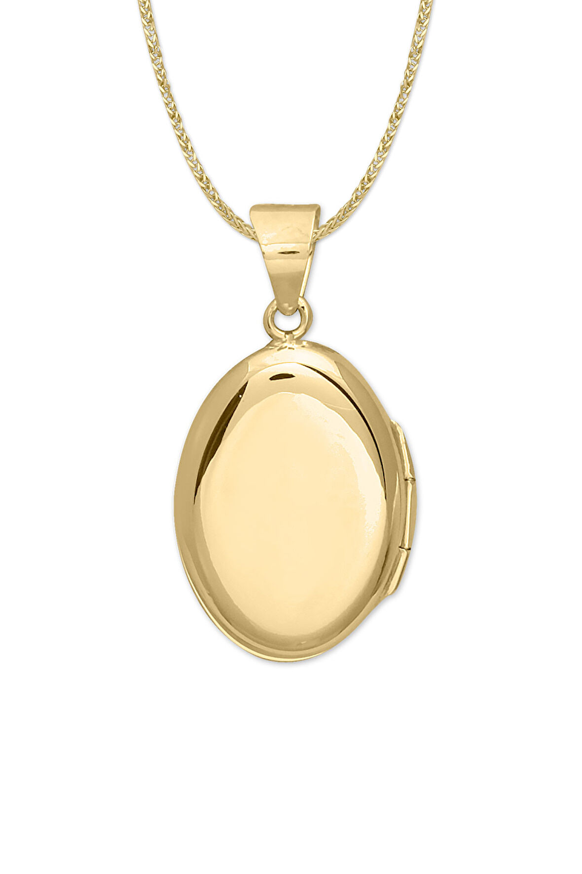 Oval Düz Model Altın Madalyon Kolye