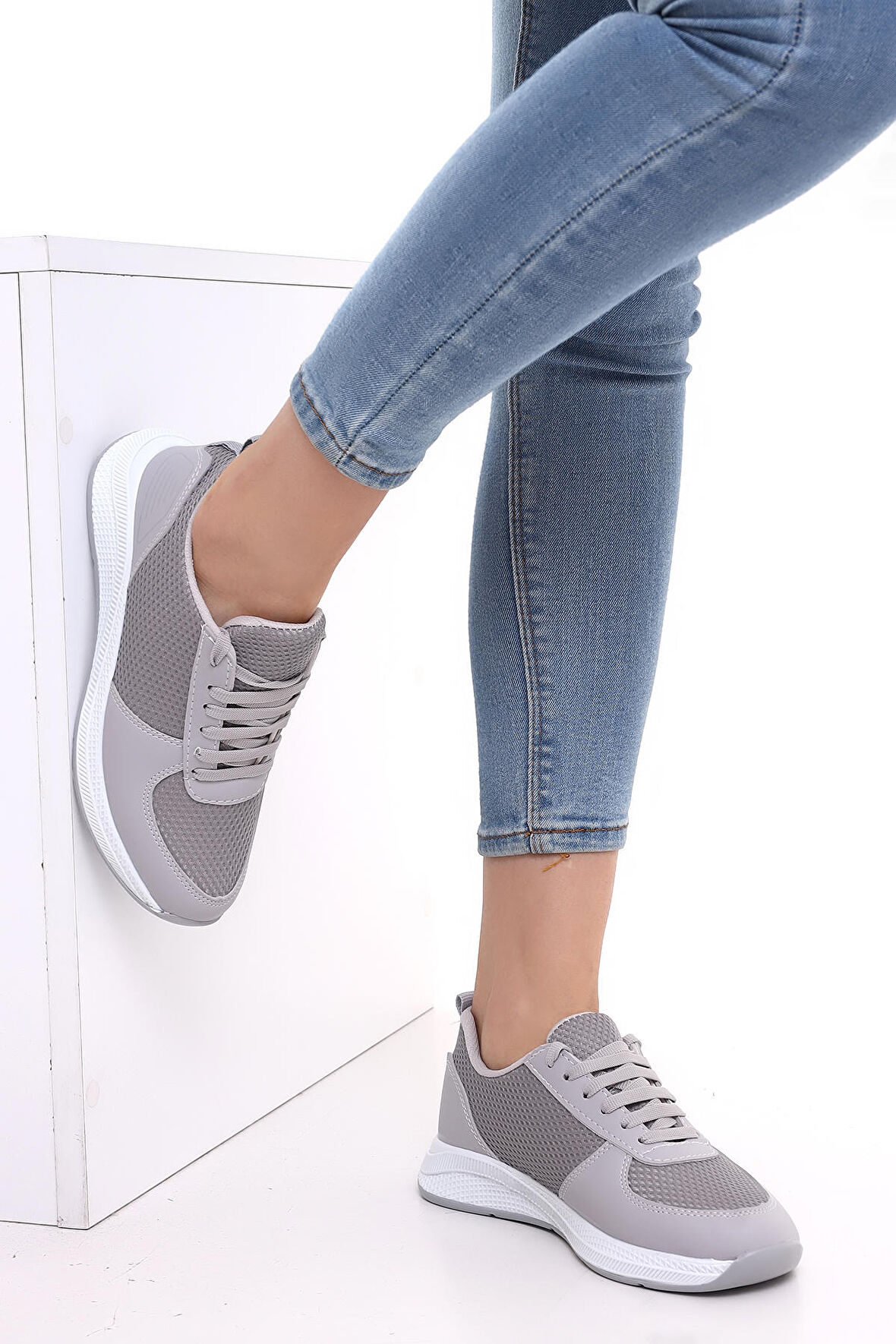 Wordex F3 Kalın Taban Günlük Kadın Fileli Yazlık Sneaker Spor Ayakkabı