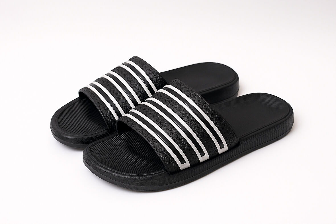 ALB 10230 Şeritli Model Günlük Erkek Plaj Havuz Bahçe Yazlık Sokak Terliği