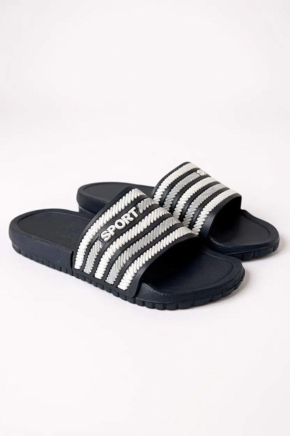 ALB 10250 Çizgili Sport Erkek Plaj Havuz Bahçe Yazlık Sokak Terliği