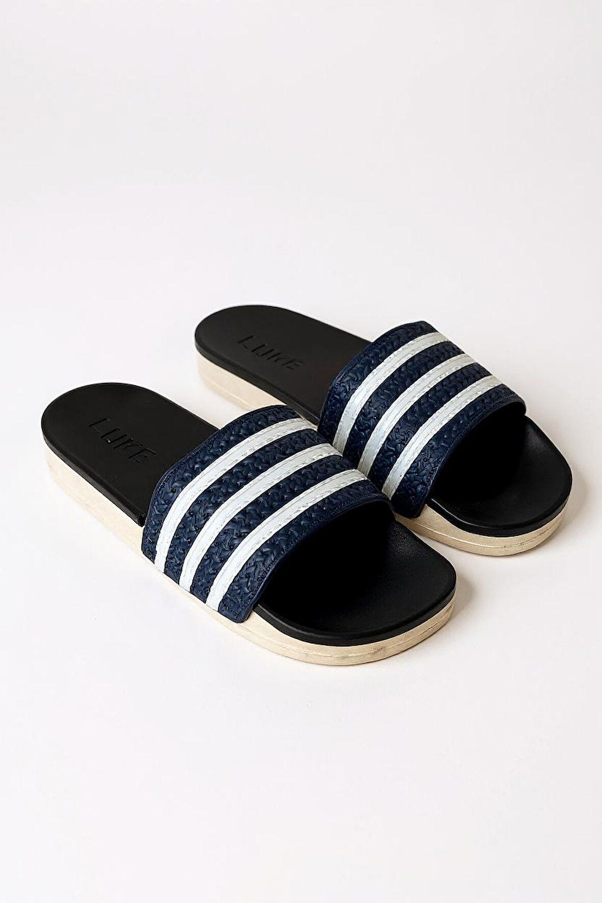 ALB 15054 Günlük Erkek Plaj Havuz Bahçe Yazlık Sokak Çizgili Terlik