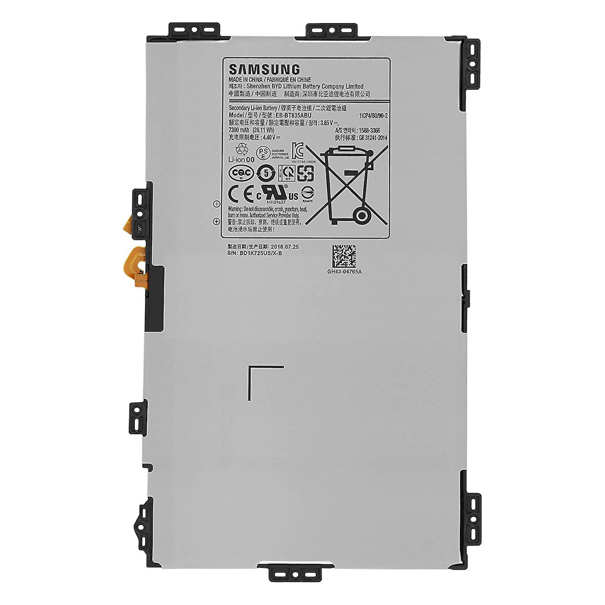 Samsung Tab S4 10.5 SM T830 SM T835 Batarya Pil EB-BT835ABU