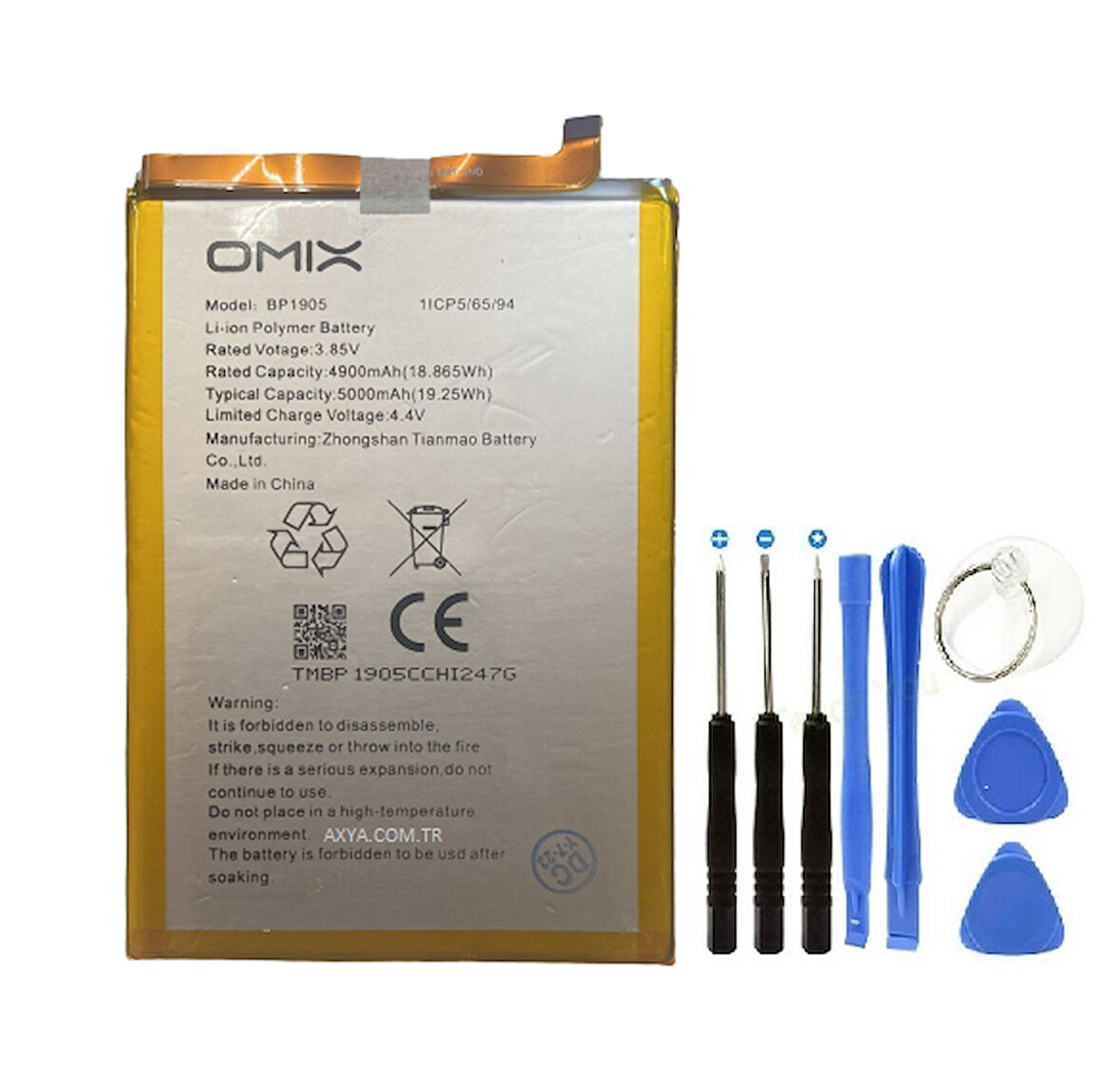 AXYA OMİX X600 PİL BATARYA VE TAMİR SETİ BP1905 5000 mAh