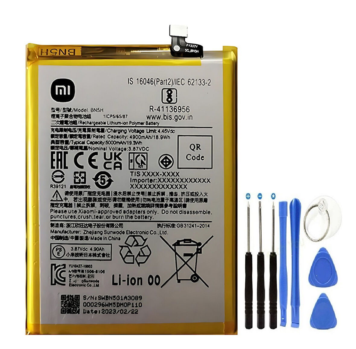 Xiaomi Poco M4 5g Pil Batarya BN5H 5000 mAh+Tamir Seti