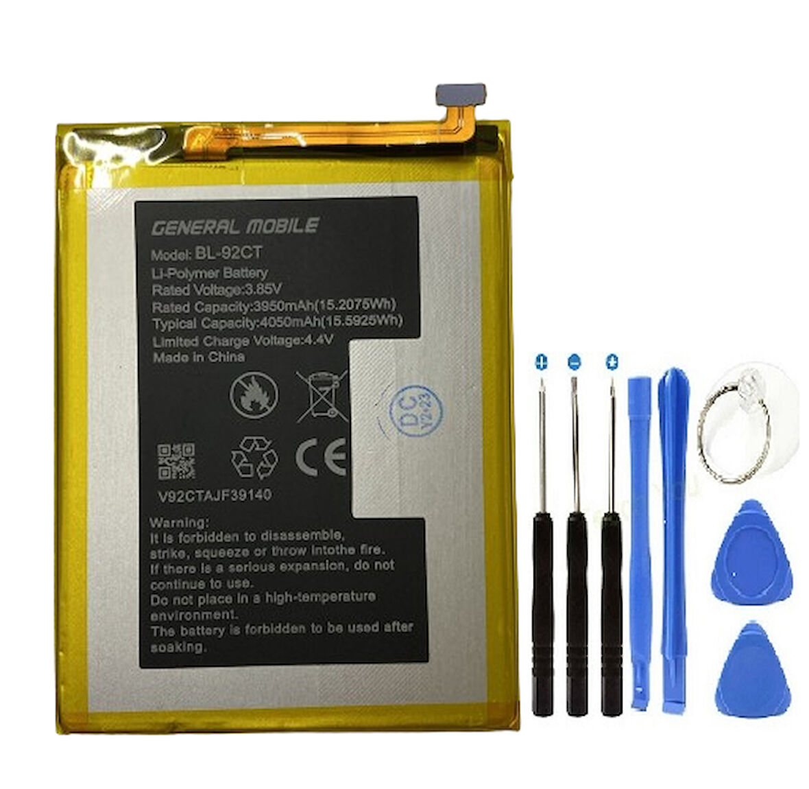 General Mobile GM20 Pro Pil Batarya BL92CT+Tamir Seti (4050 mAh)