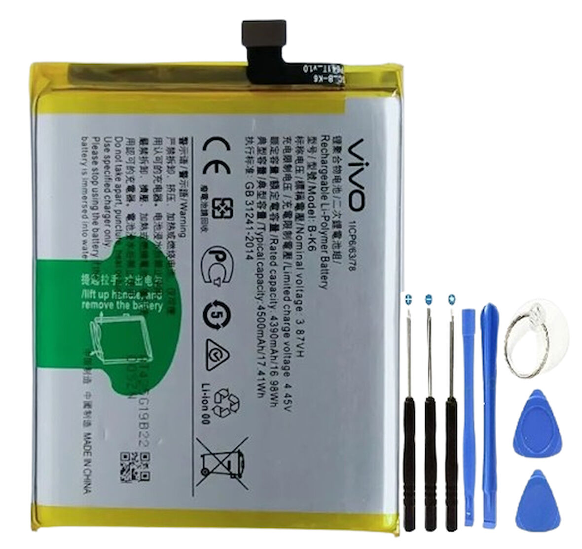 Vivo V19 Pil Batarya B-K6 ve Tamir Seti 4500 mAh