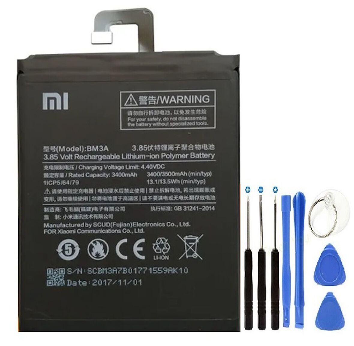 Xiaomi Mi Note 3 Pil Batarya + Tamir Seti BM3A