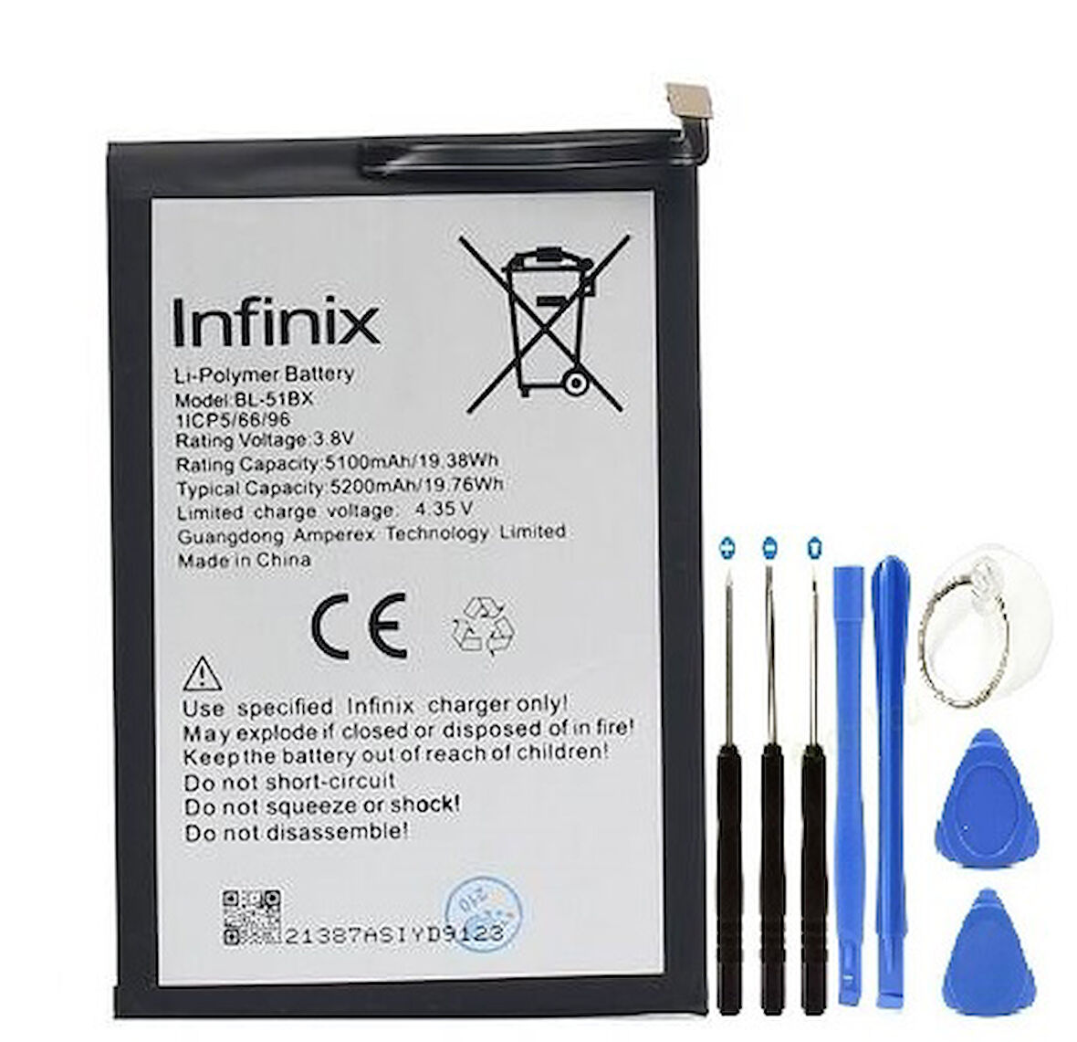Infinix Hot 10 Pil Batarya + Tamir Seti BL-51BX 5200 mAh