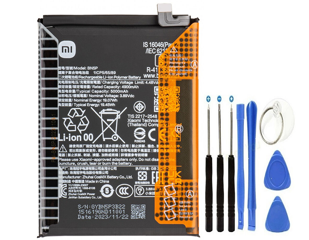 Xiaomi Redmi Note 13 5g Pil Batarya BN5P + Tamir Set