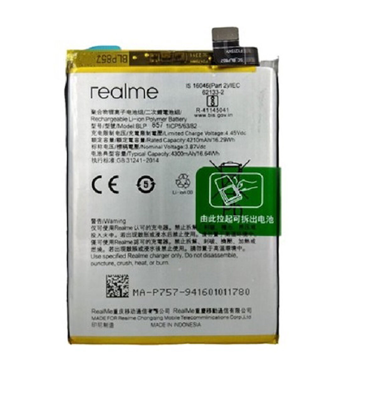 Realme Q3 Pro Pil Batarya BLP857