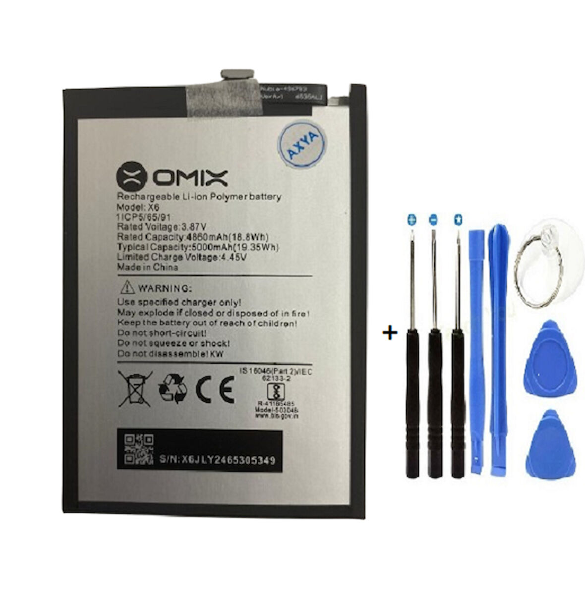 Omix X6 Pil Batarya + Tamir Seti 5000 mAh