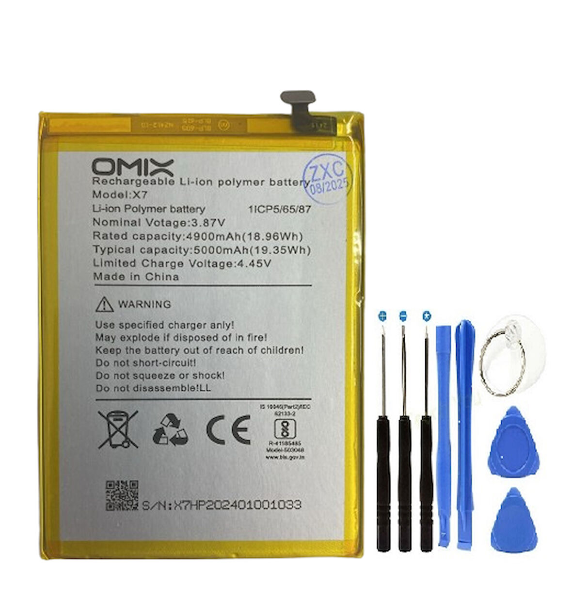 Omix X7 Pil Batarya 5000 mAh 1CP5/65/87 + Tamir Set