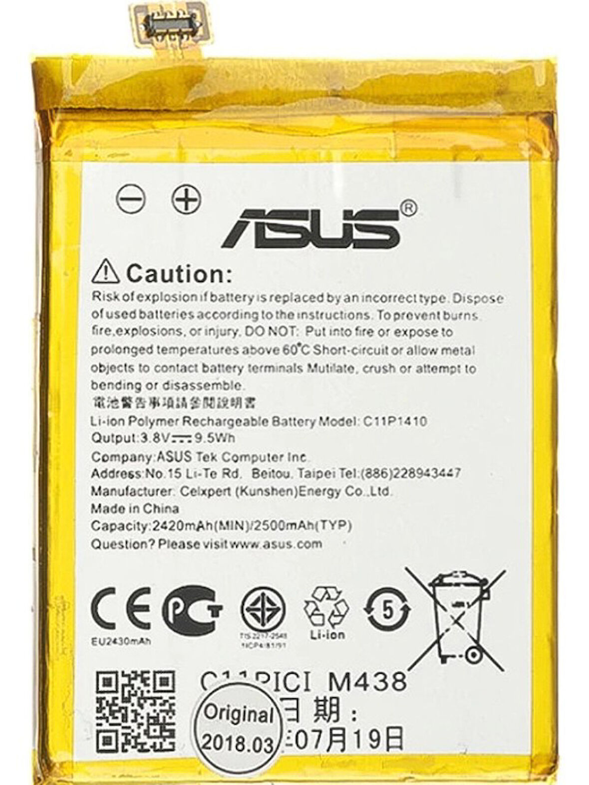 Asus Zenfone 5 Lite Batarya C11P1410 2500 Mah