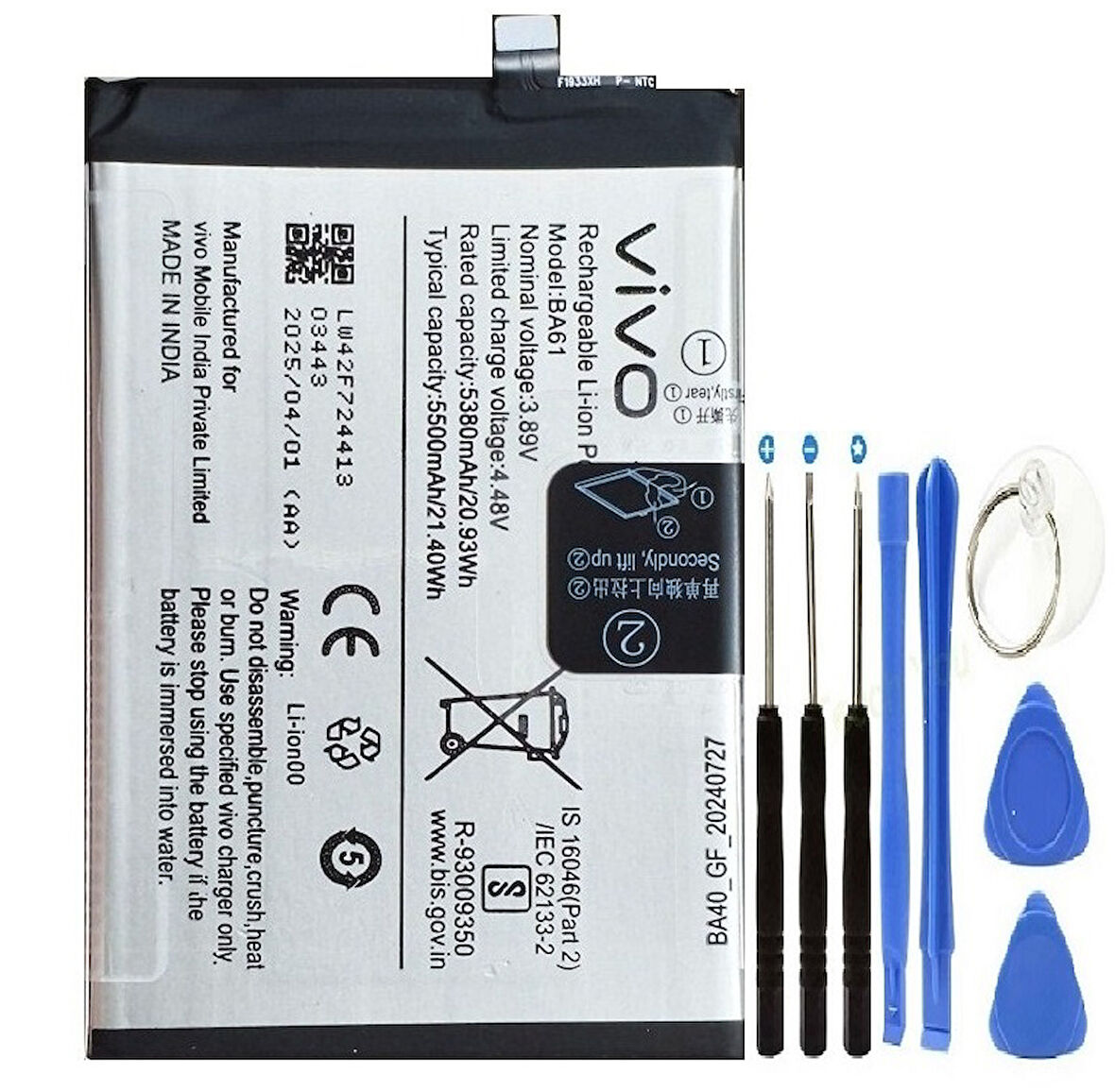 Vivo Y19s Pil Batarya BA61+ Tamir Set