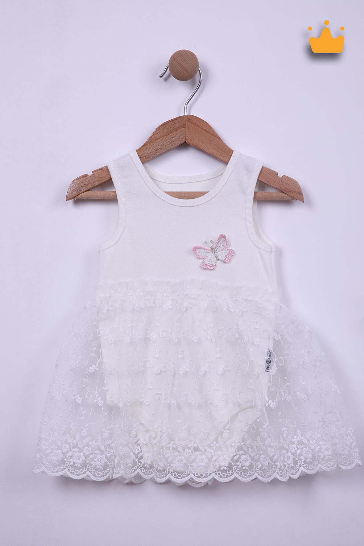 Babyhola %100 Pamuk Kız Bebek Tek Kat Elbise Atlet Badi 3528