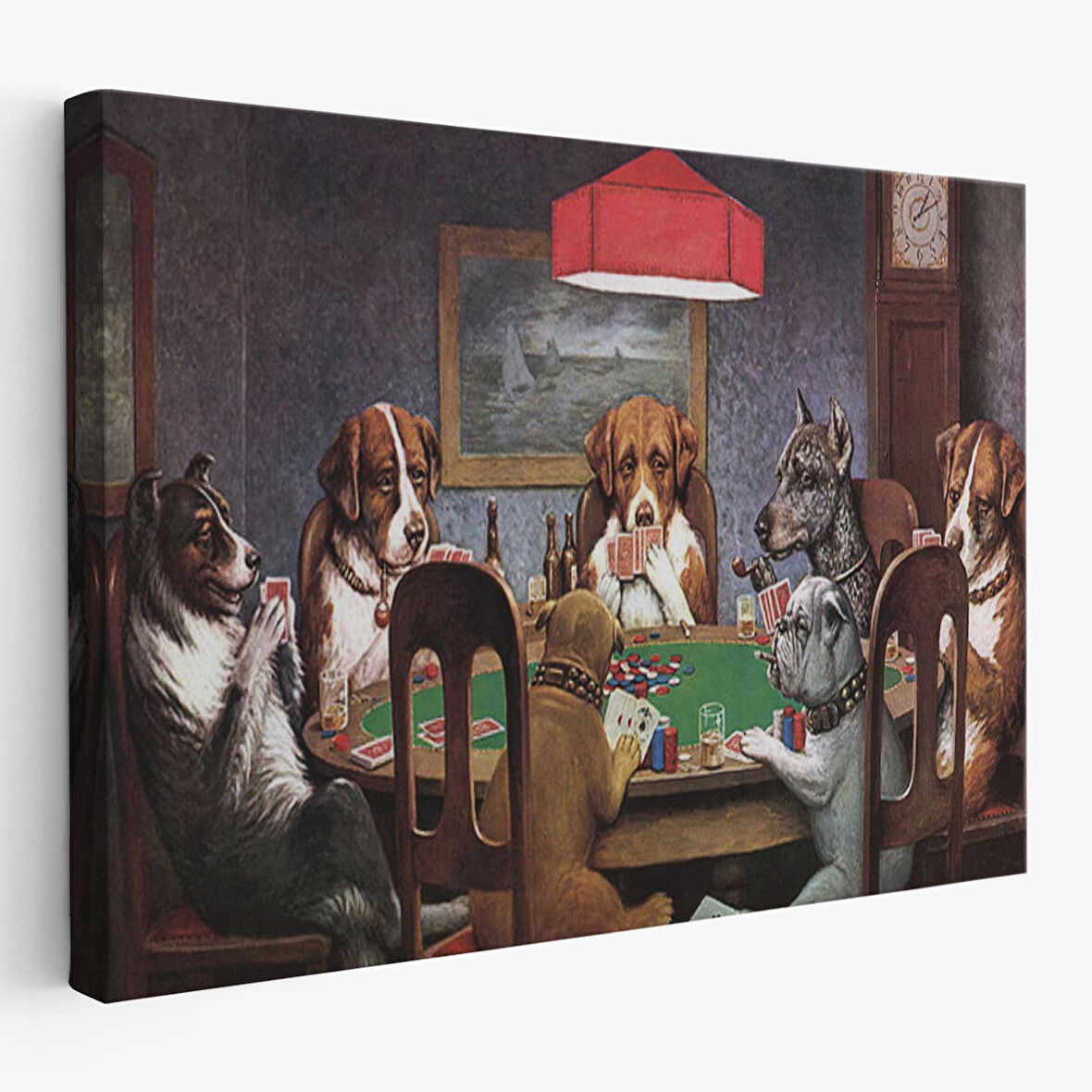 Cassius Marcellus Coolidge - Poker Oynayan Köpekler Eseri Kanvas Tablo-5170