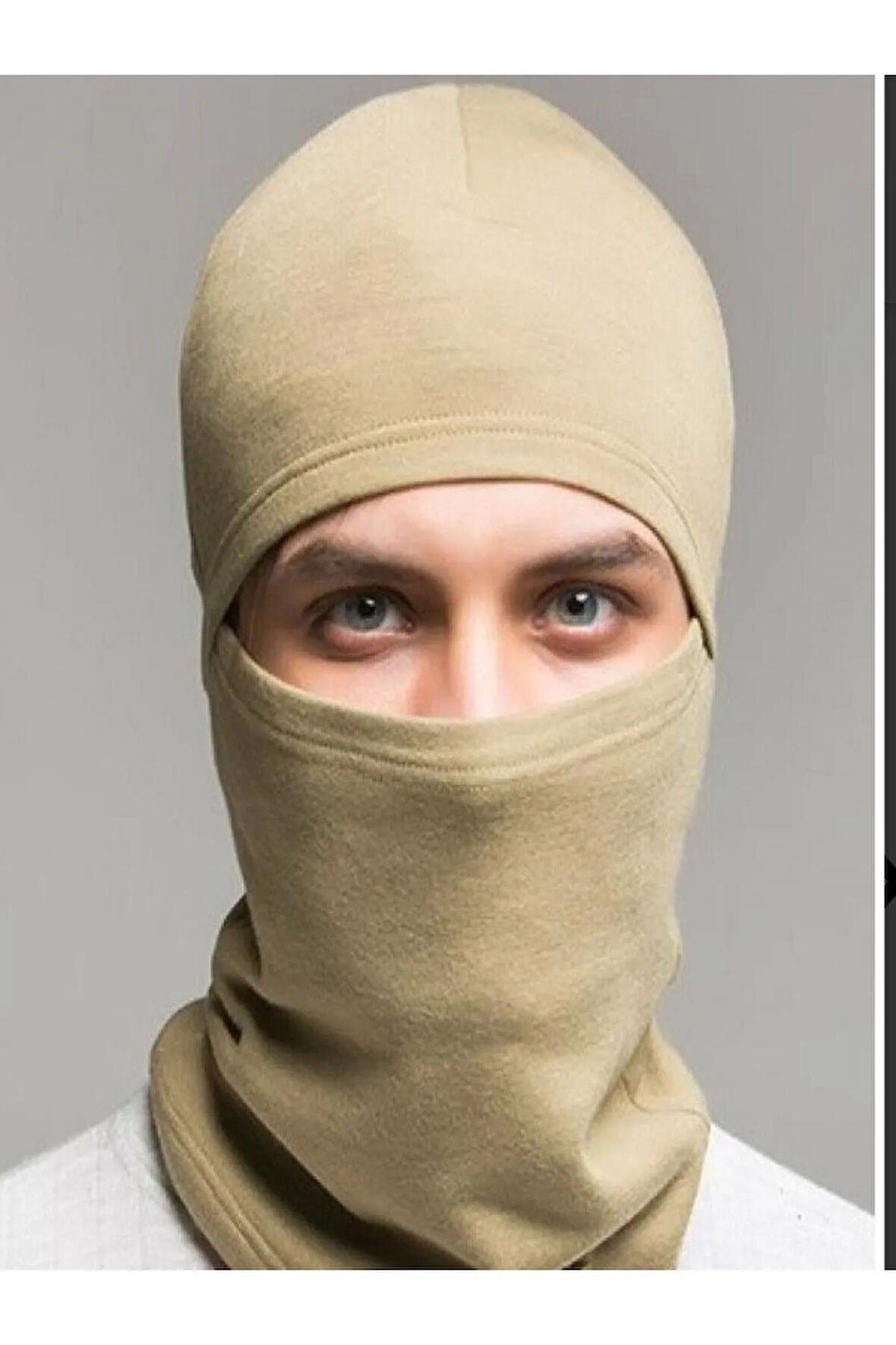 Haki Renk Soğuğa Karşı Korumalı Unisex Termal Kar Maskesi, Şapka