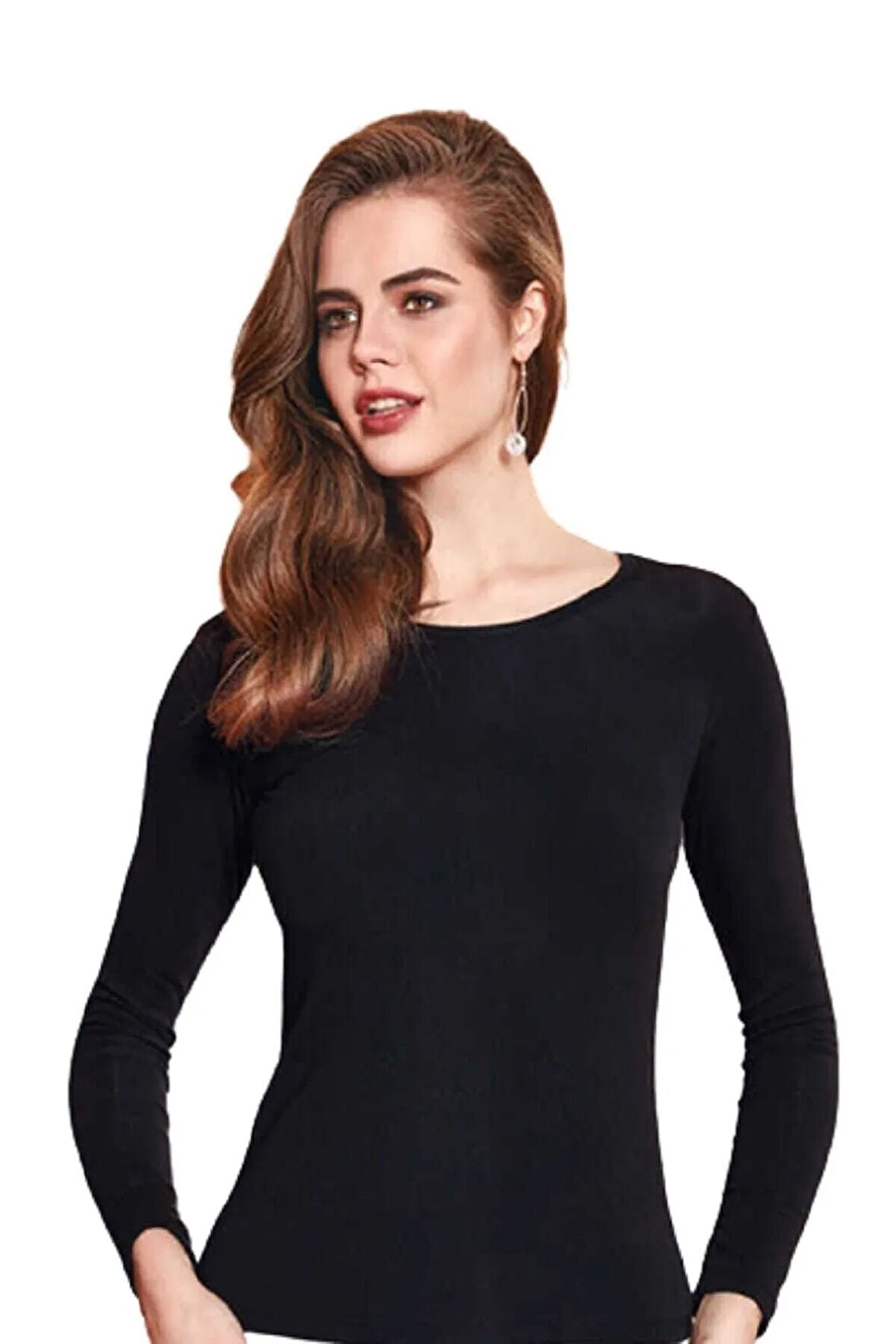 Kadın Siyah Uzun Kollu Termal Üst İçlik 2'li
