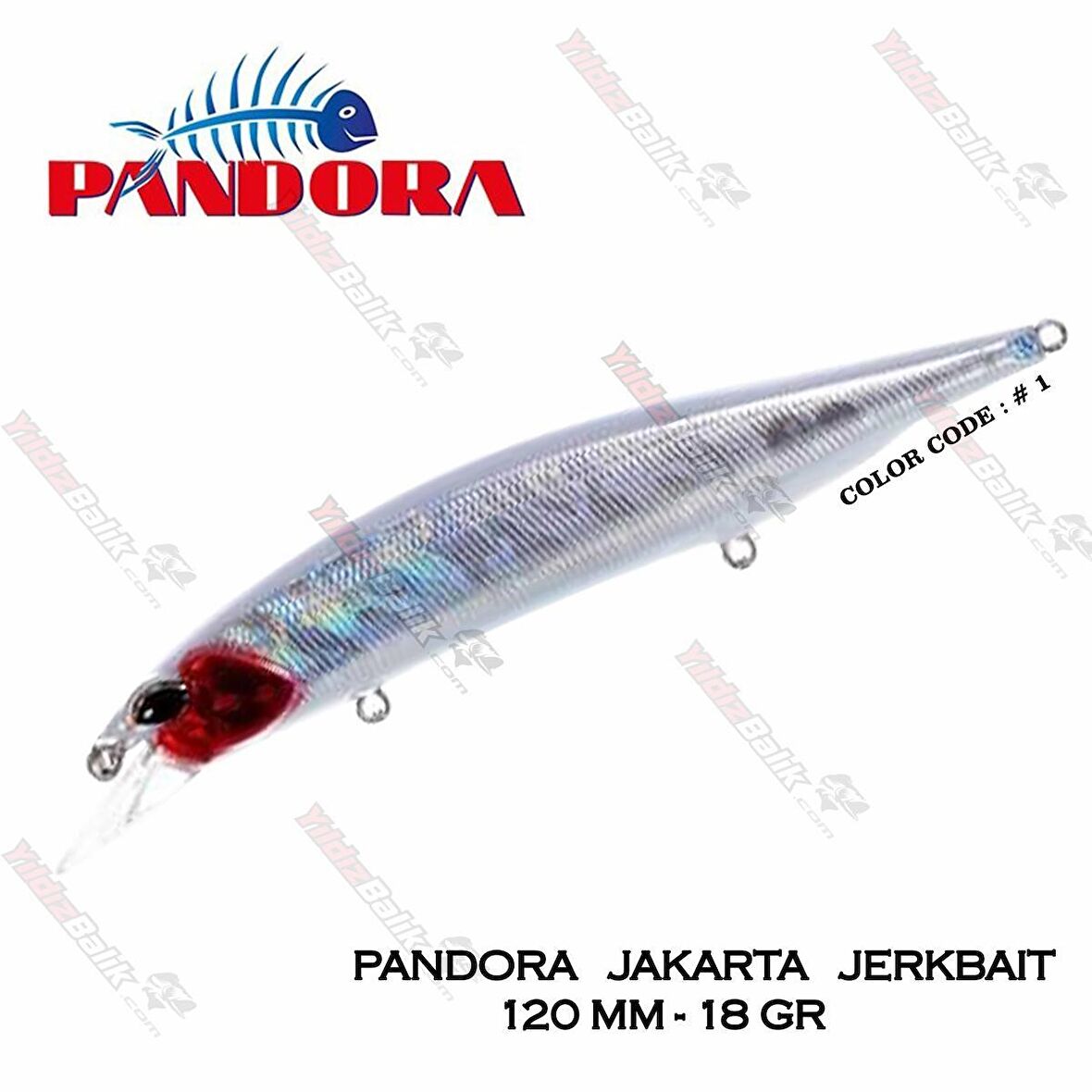 Pandora Jakarta Jerkbait 120Mm 18Gr - 1 Suni Yem