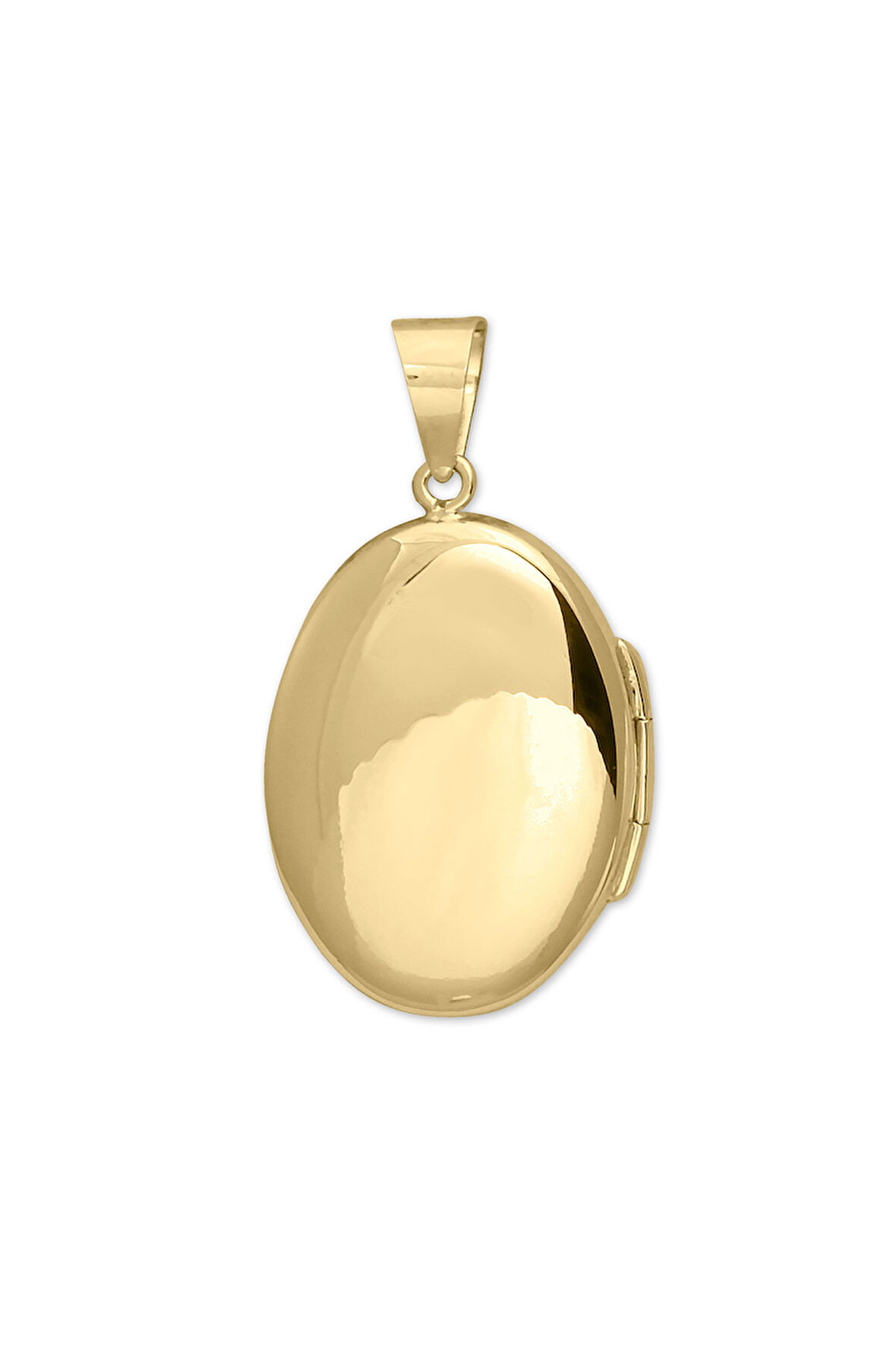 Kapaklı Düz Oval Altın Madalyon Kolye Ucu