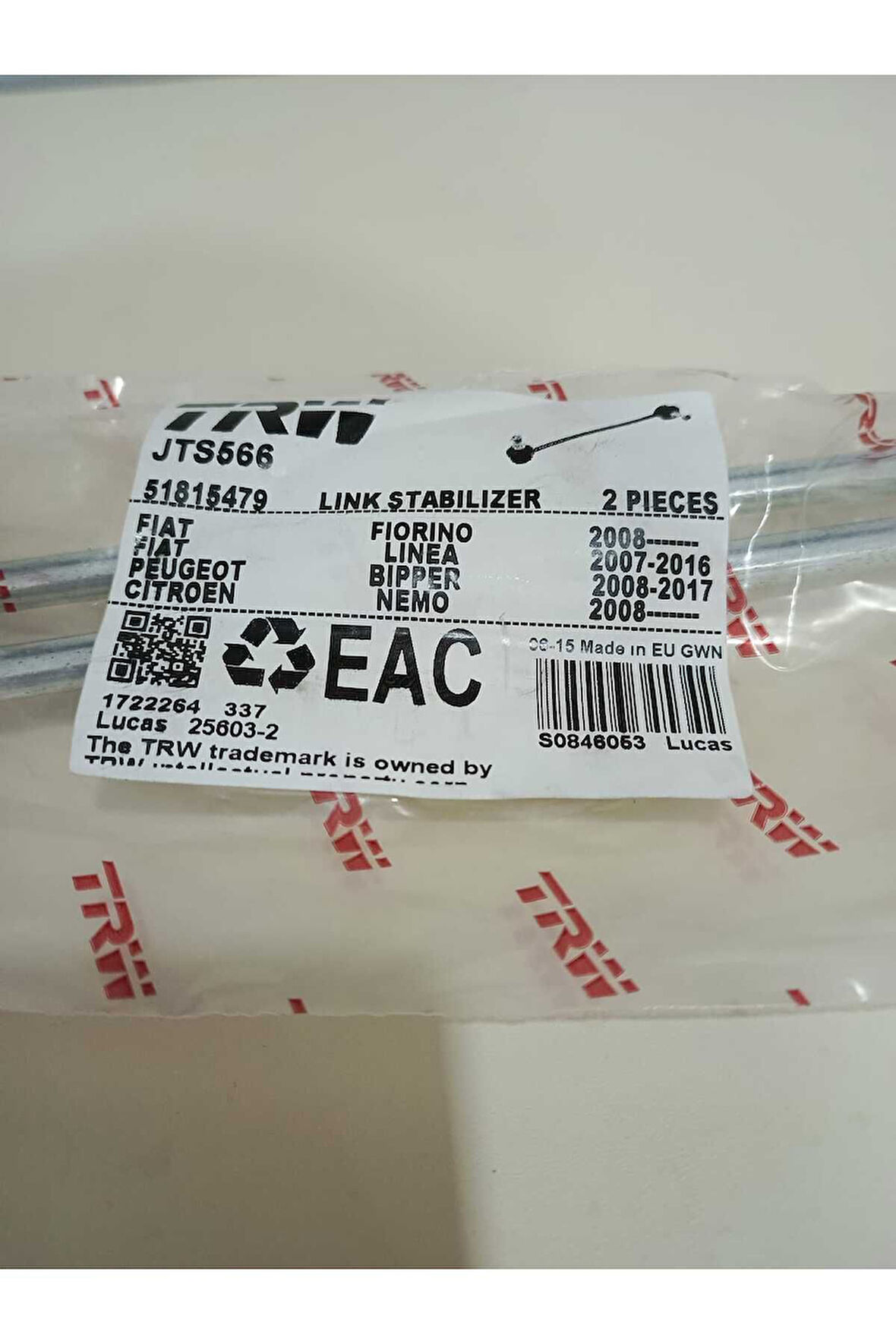 Jts566 Askı Z Rotu Set 2 Adet Linea 07- Fiorino / Bipper / Nemo 08- 51815479