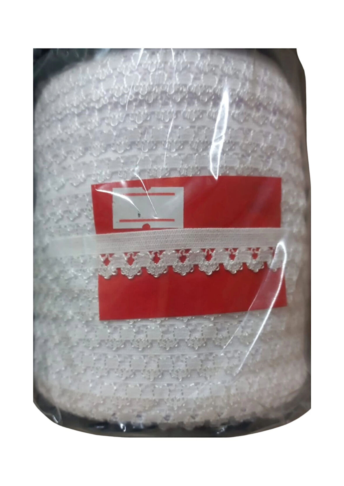 Çamaşır Lastiği Dantelli 1 cm 1 Metre Beyaz 1. Model