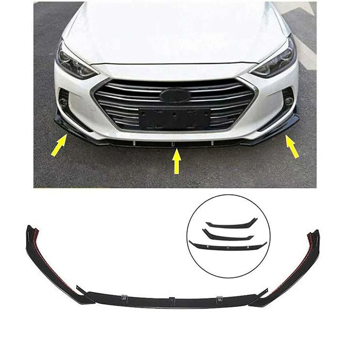 Hyundai Elantra 2016-2019 Ön Lip Kulaklı