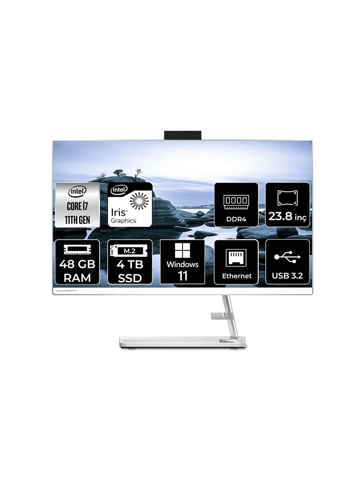 LENOVO IDEACENTRE 24ITL6 i7 1165G7 48GB RAM 4TB SSD 23.8" FHD W11H ALL IN ONE PC F0G001BGTX