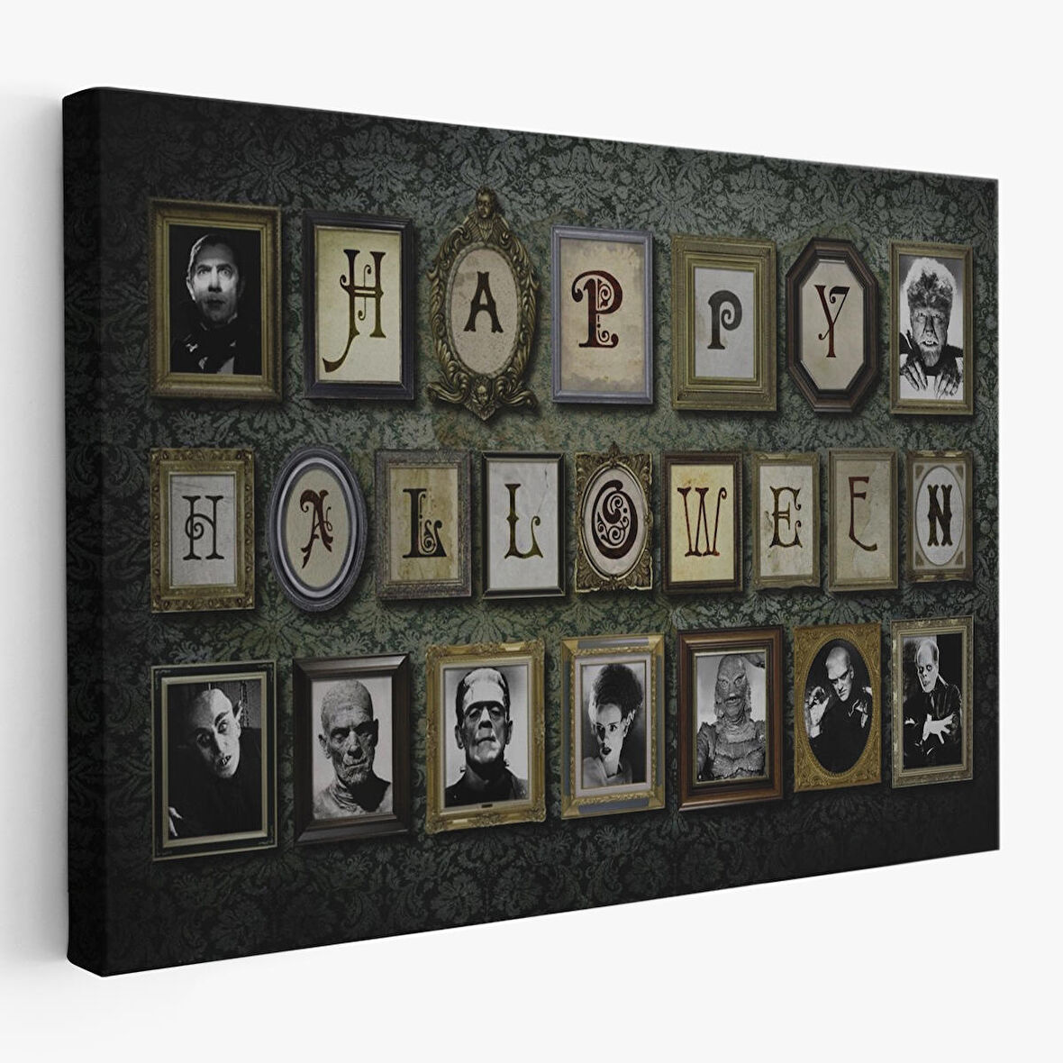 Ürpertici Karakterler Vintage Korku Filmi Cadılar Bayramı Gotik Duvar Tablosu-5195
