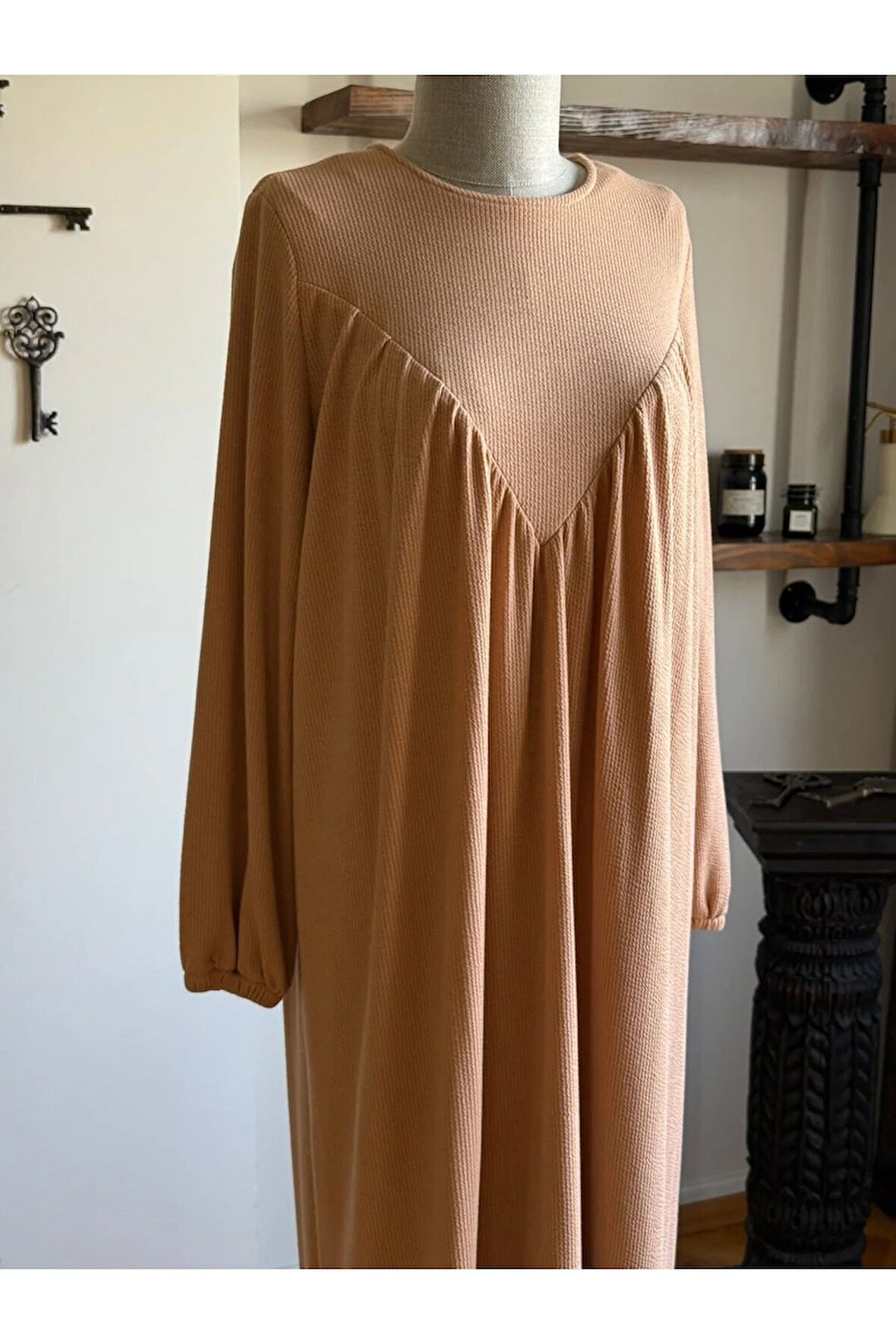 V Robalı Örme Elbise 2309 NAVRA |