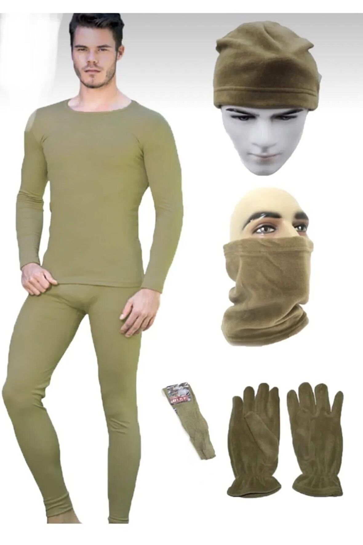 Asker Set Erkek Alt Üst Uzun Kol Termal Takım -20 Derece Tam Koruma
