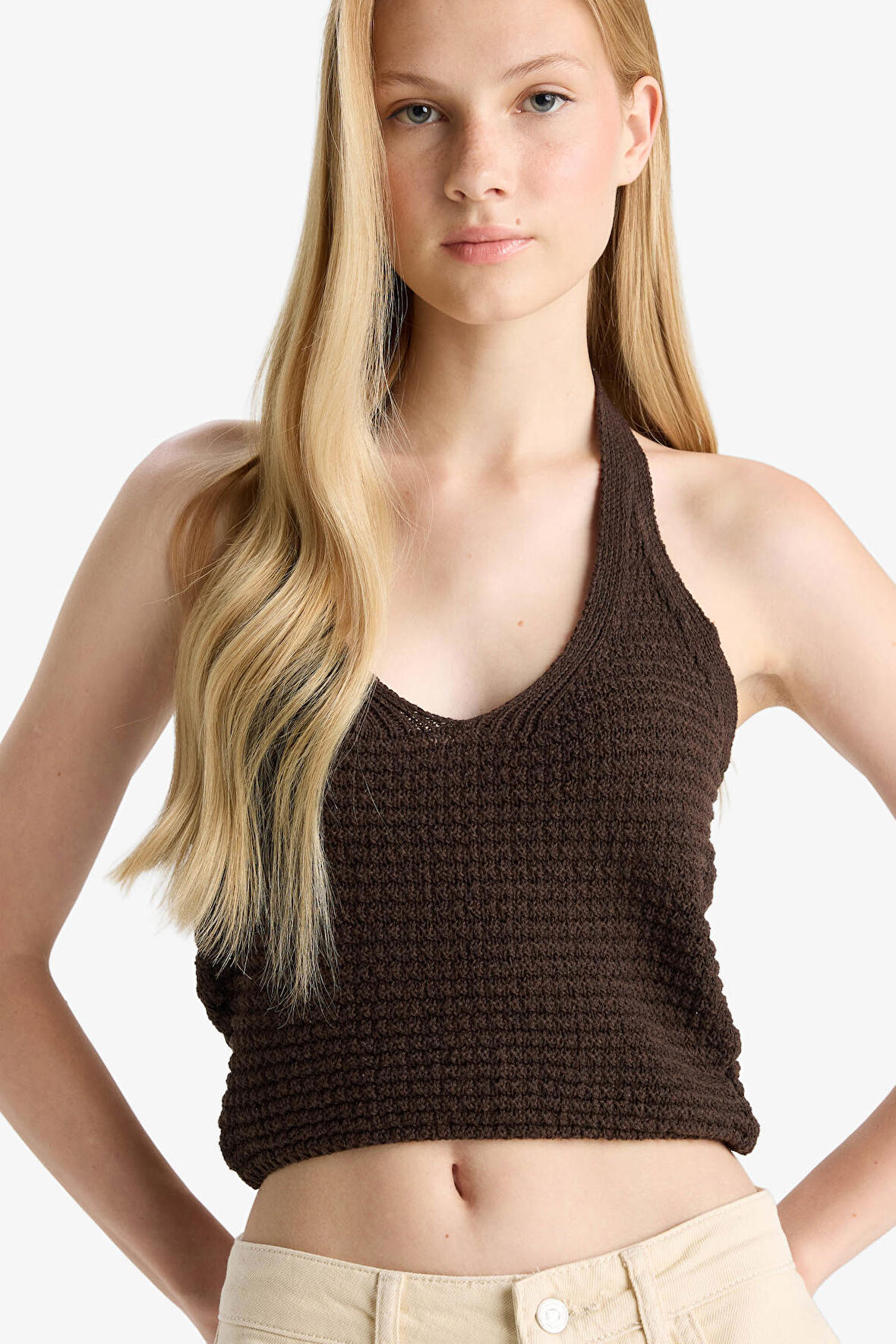 Slim Fit Dar Kesim Halter Yaka Atlet