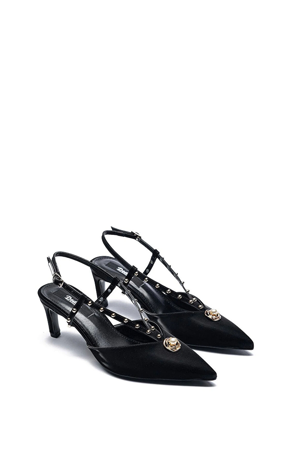 Kadın Taşlı Tokalı İnci Broşlu Abiye Topuklu Ayakkabı