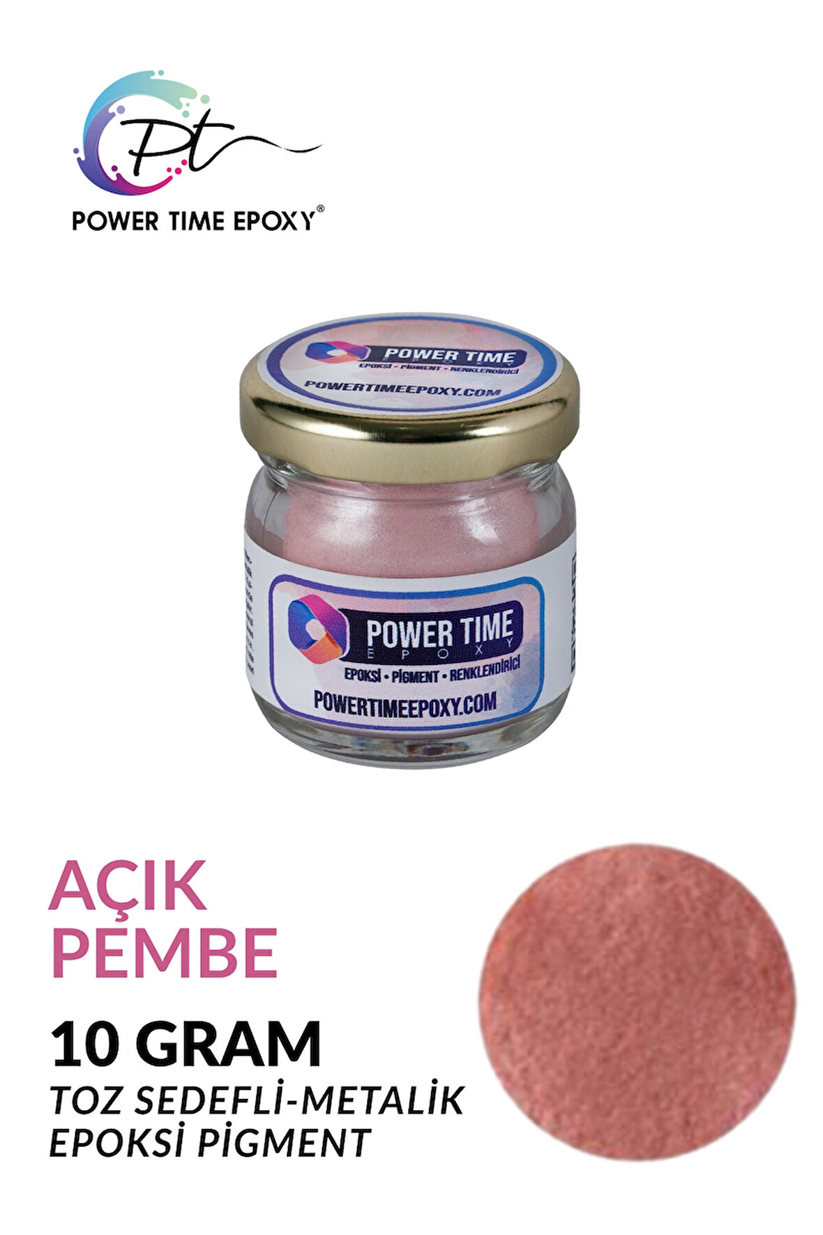 Sedefli Metalik Toz Pigment Boya / Açık Pembe / Epoksi Için 10 GRAM