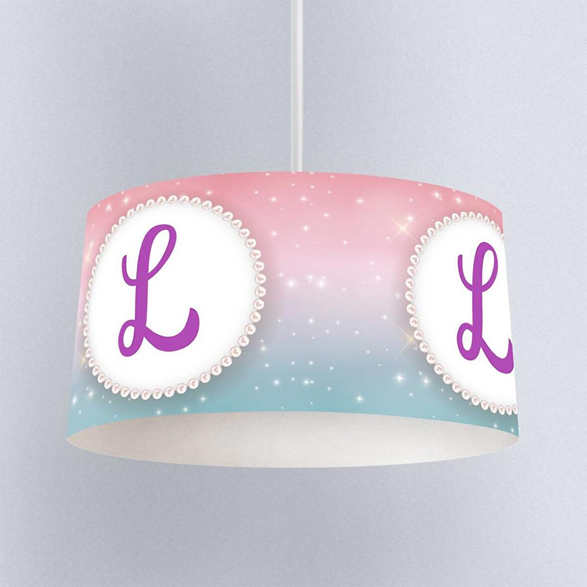 Harf Serisi Dijital Baskılı Sarkıt Avize Model 009