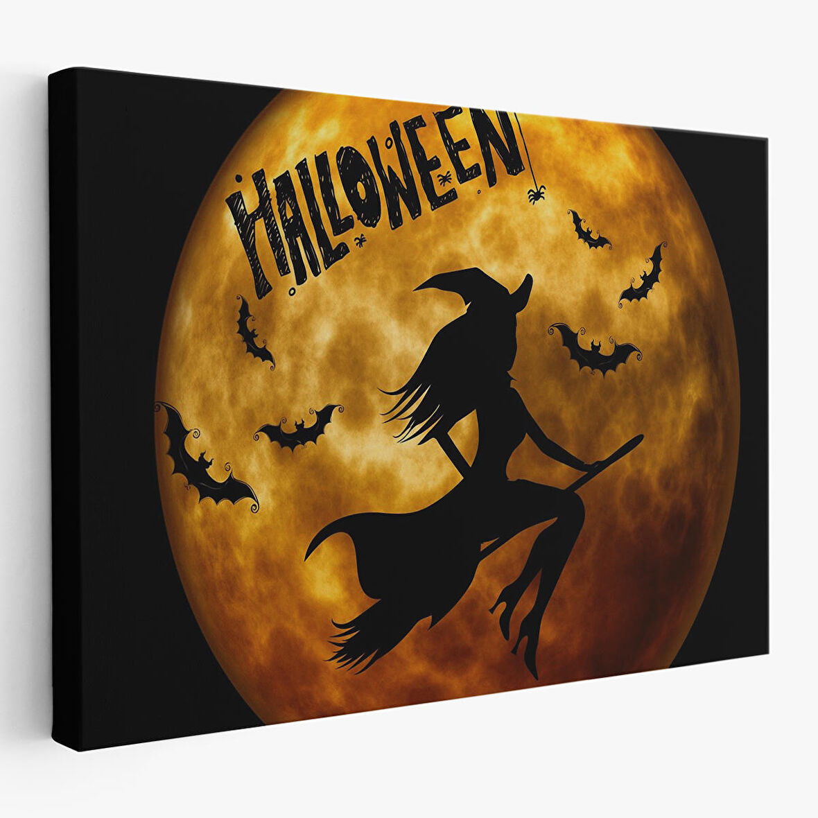 Süpürgedeki Cadı Duvar Sanatı, Cadılar Bayramı, Uçan Cadı Dekoratif Duvar Tablosu-5200