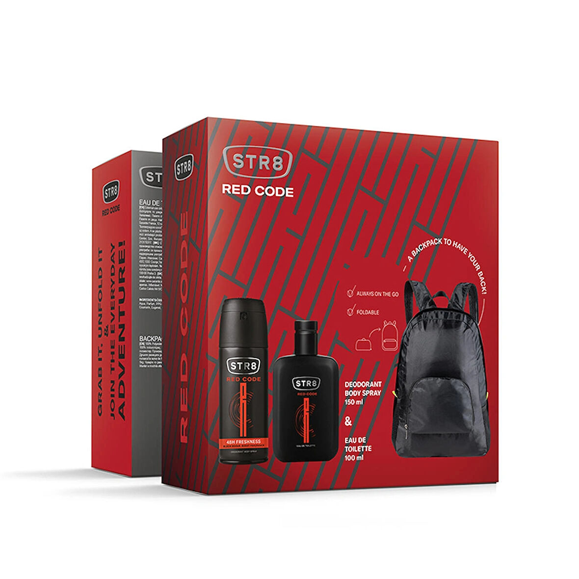 STR8 Red Code EDT Parfüm 100ml ve Deodorant 150ml ve Sırt Çantası Seti