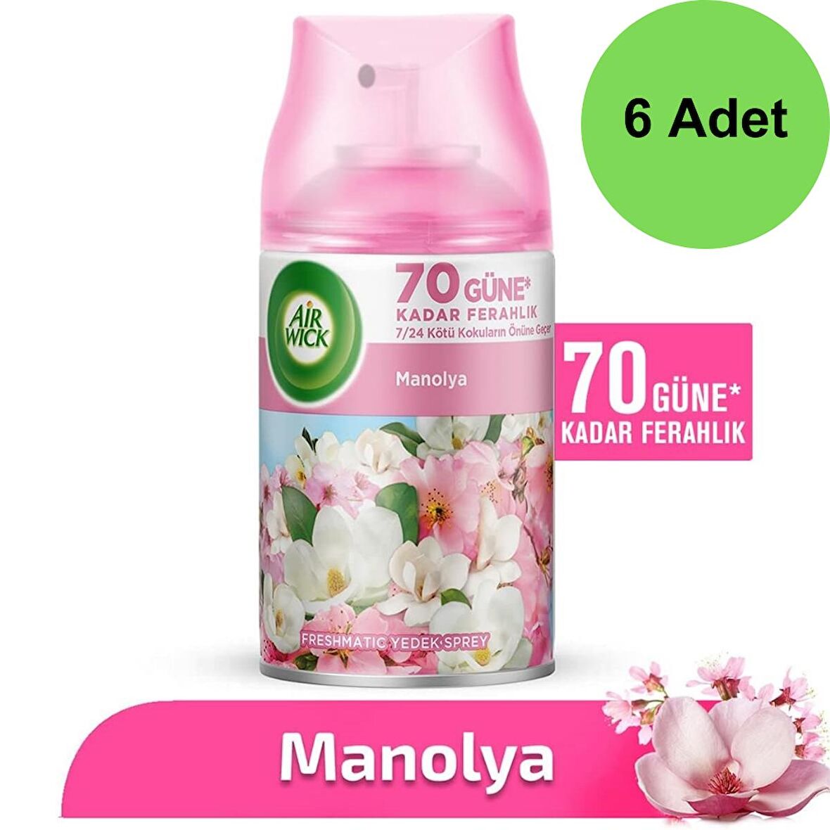 Air Wick Freshmatic Otomatik Sprey Manolya Yedek Sprey 250 ml x 6 Adet
