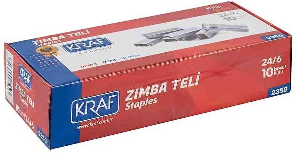 KRAF 235G No: 24/6 Beyaz Zımba Teli - 10 Kutu X 1000 Adet