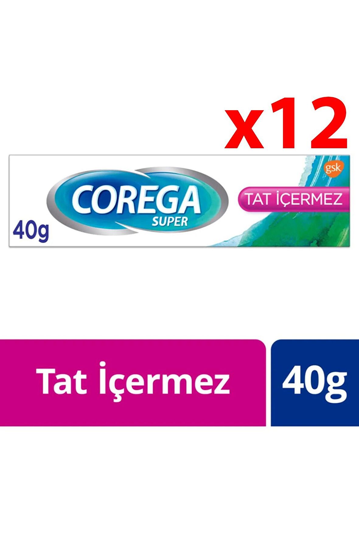 Tat Içermez Protez Yapıştırıcı Krem 40gr  12 Adet CBKSHOP