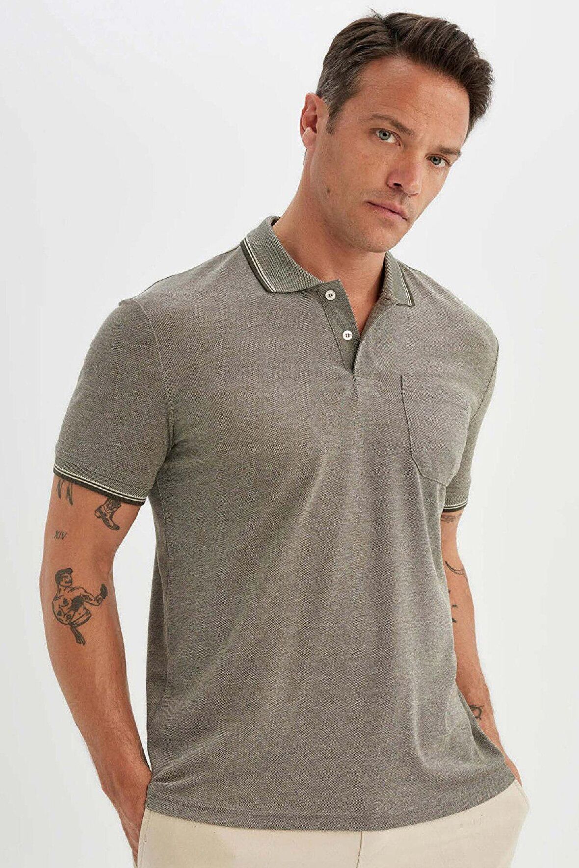 DeFacto New Regular Fit Kısa Kollu Basic Düz Polo Tişört C6004AX24SMGN924