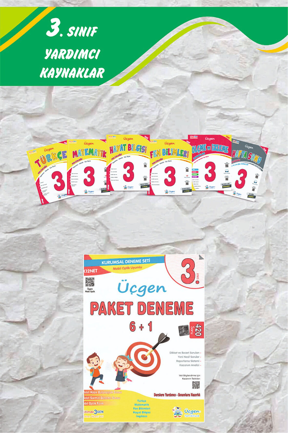 Üçgen 3.Sınıf Beceri Temelli İlkokul Yolculuğu Seti+Paket Deneme 6+1-2024