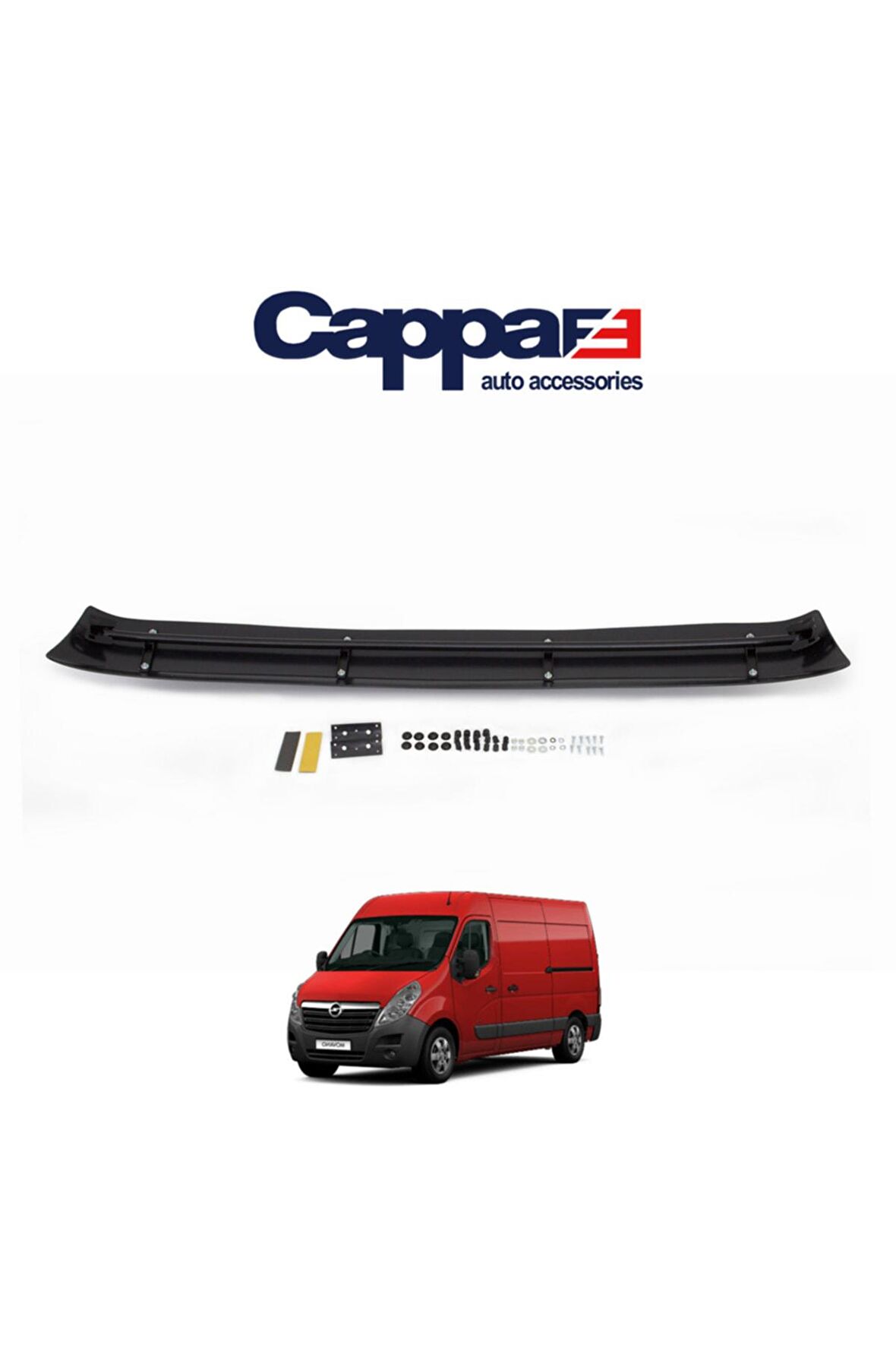 Opel Movano Ön Cam Güneşliği Siperlik Vizör Şapka Terek Akrilik (ABS) Piano Black 2010-2019