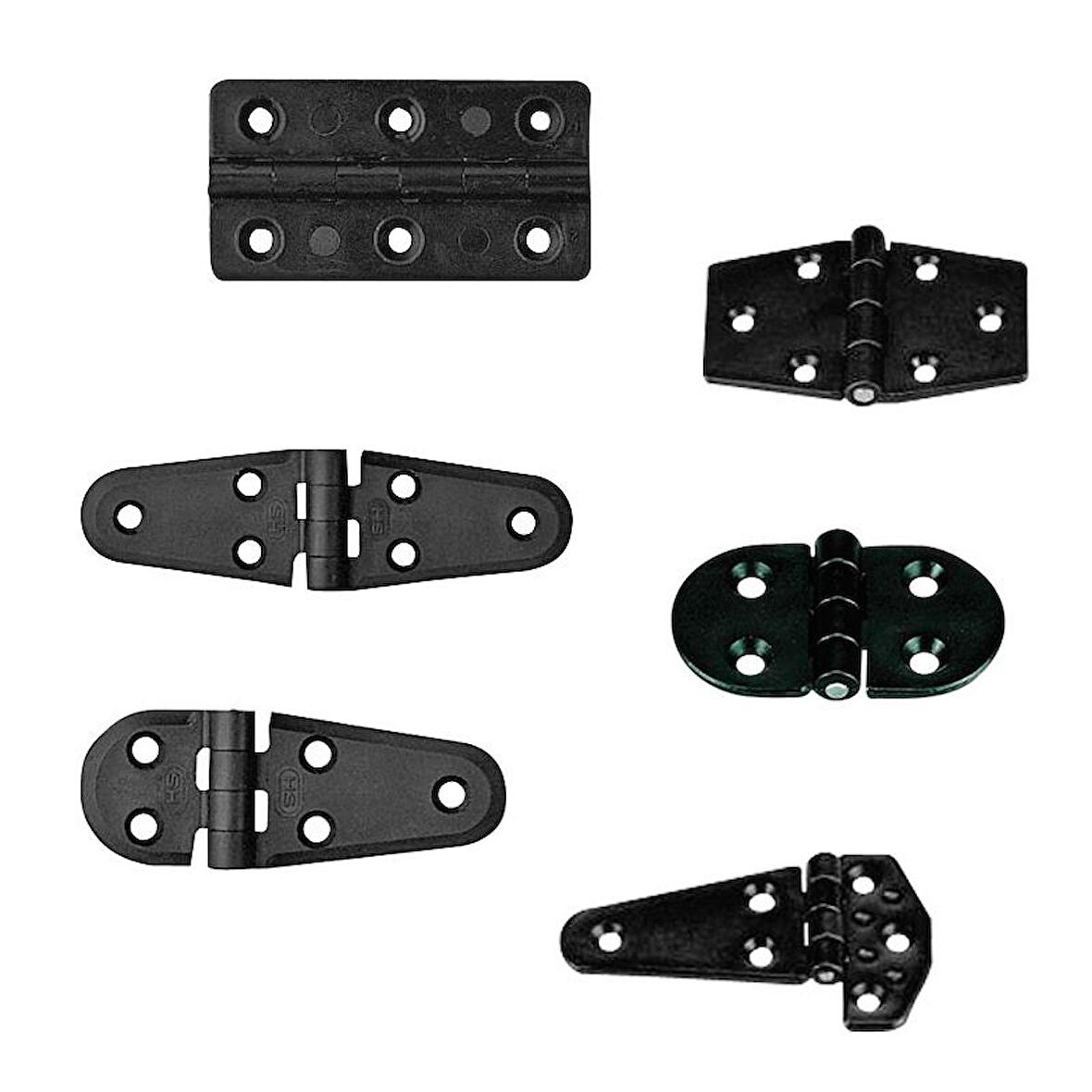 Hinge Polyamide, Rectangular 60x40mm, Black