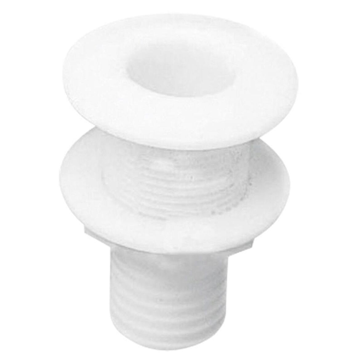 Thru-Hull w/Fl.Flange 1", w/Hose Barb Ø26mm, White